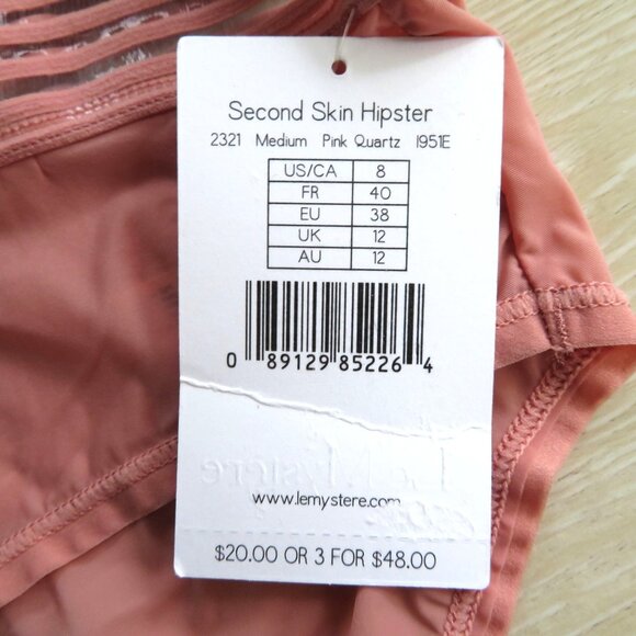 New Le Mystere Second Skin Hipster Panties Medium Pink Quartz - Picture 7 of 7